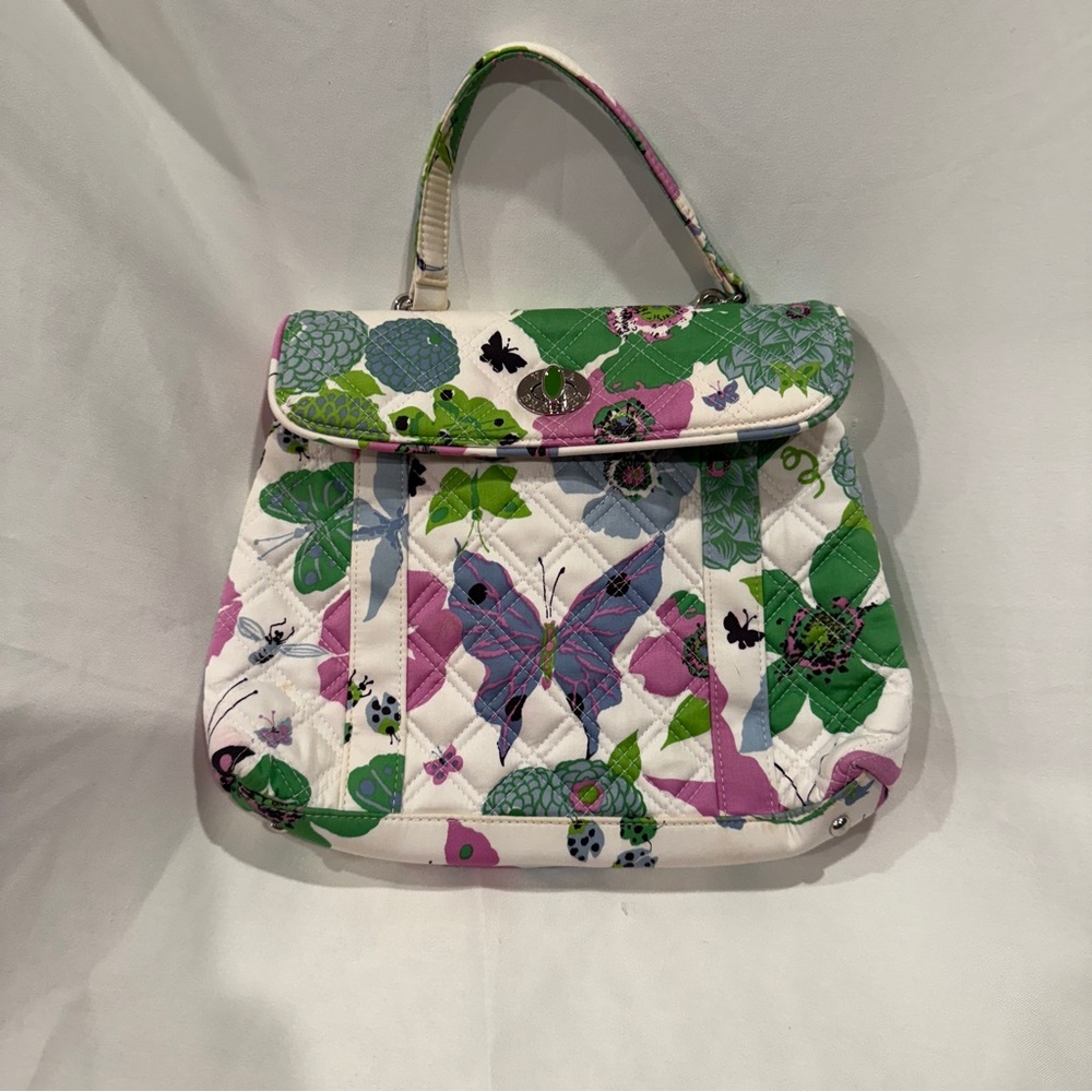Vera Bradley Limited Edition Nicole Sateen Handbag Purse and Matching Coin Purse